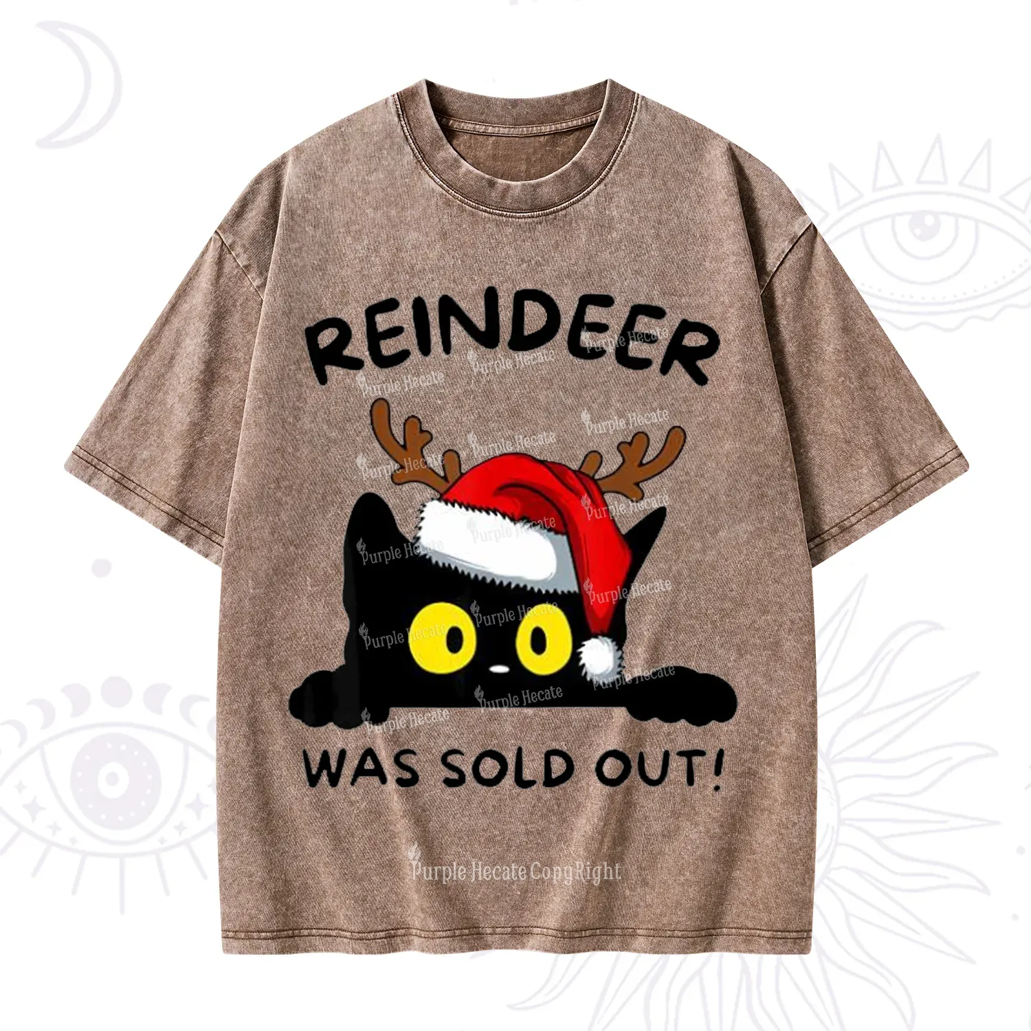 Purplehecate Reindeer Was Sold Out Christmas Washed T-Shirt