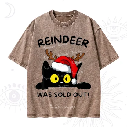 Purplehecate Reindeer Was Sold Out Christmas Washed T-Shirt