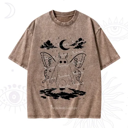 Purplehecate Celestial Cryptid Mothman Washed T-Shirt