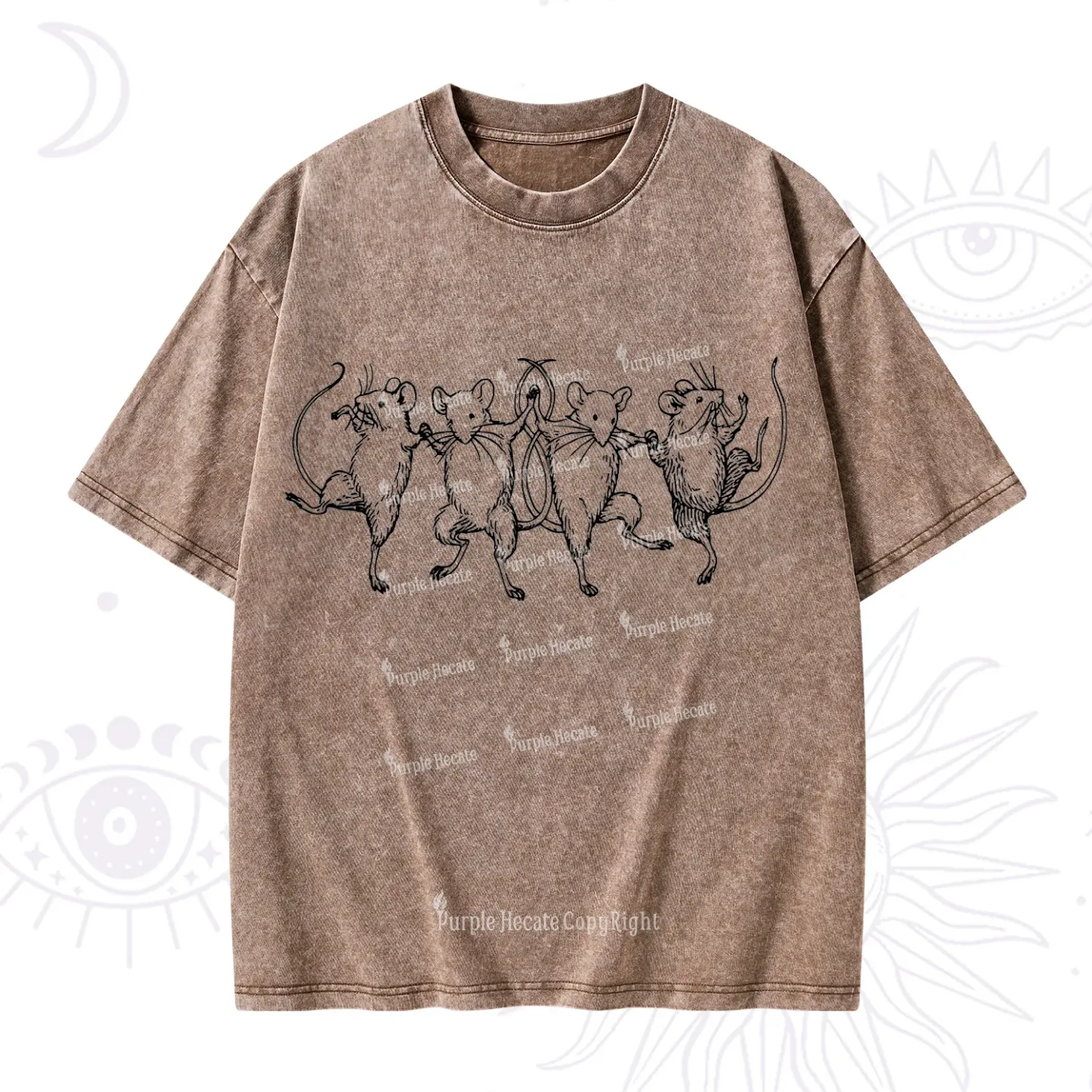 Purplehecate Dancing Rats Washed T-Shirt