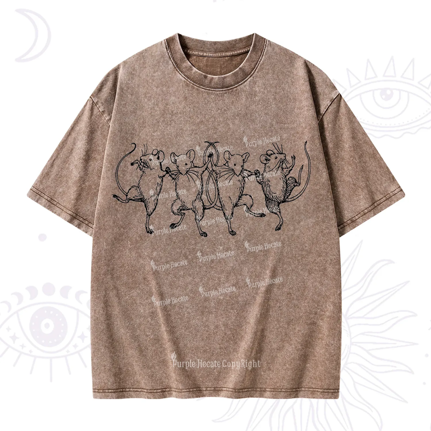 Purplehecate Dancing Rats Washed T-Shirt