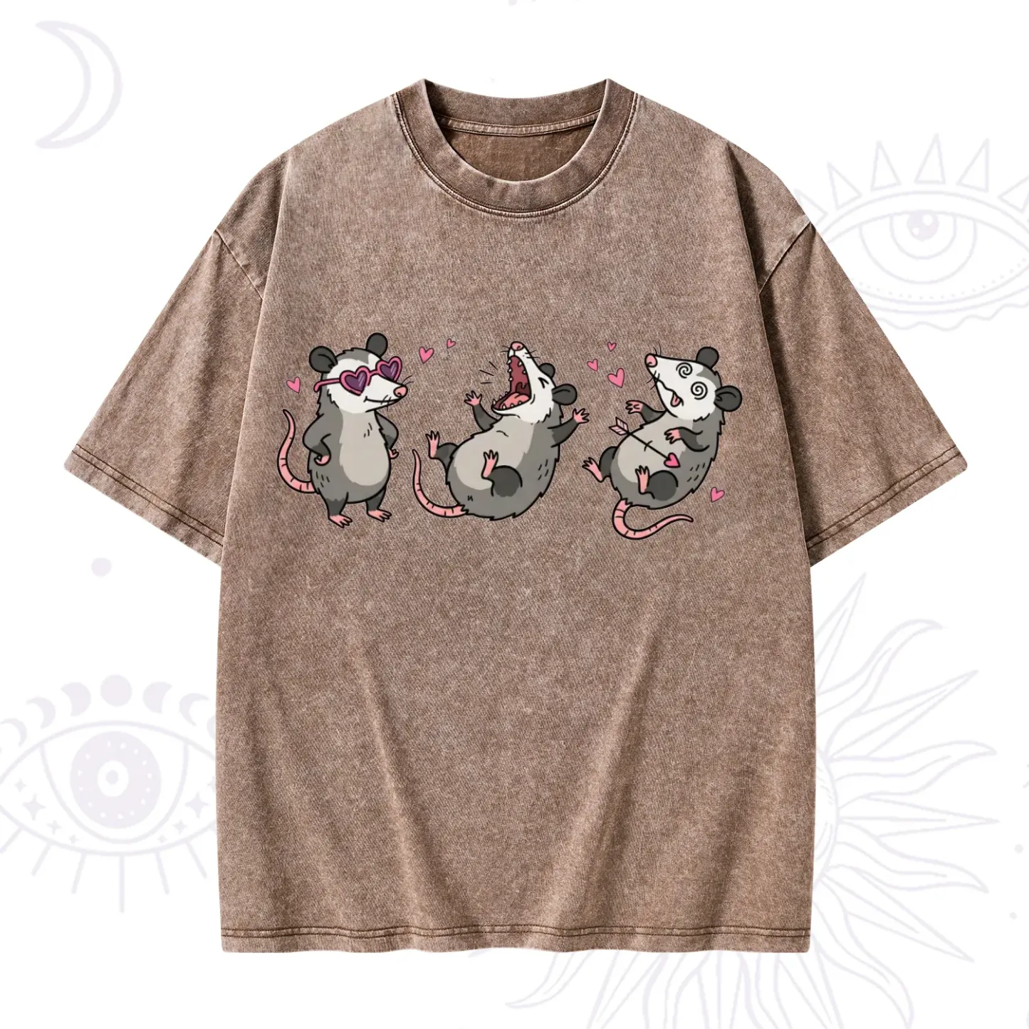 Purplehecate Funny Opossum Valentine Washed T-Shirt