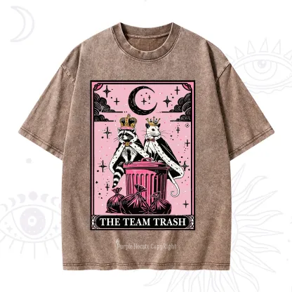 Purplehecate The Trash Kingdom's Tarot Opossum and Raccoon Washed T-Shirt