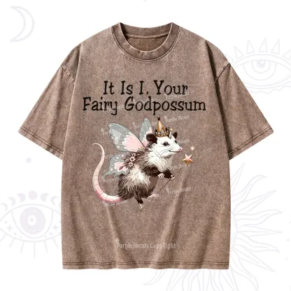 Purplehecate It Is I Your Fairy Godpossum Washed T-Shirt
