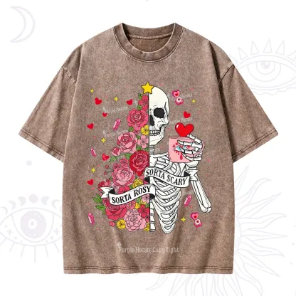 Purplehecate Sorta Rosy Sorta Scary Valentine Washed T-Shirt