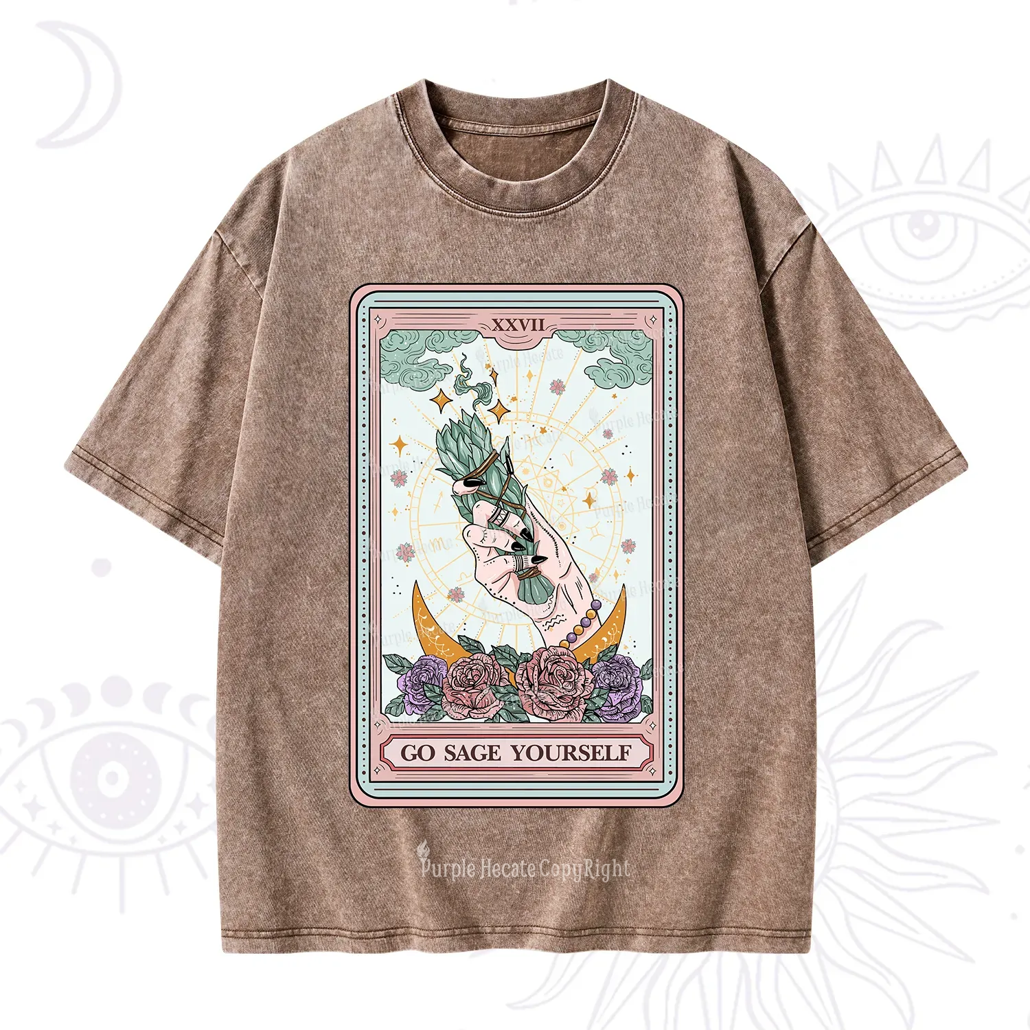 Purplehecate The Go Sage Yourself Tarot Washed T-Shirt
