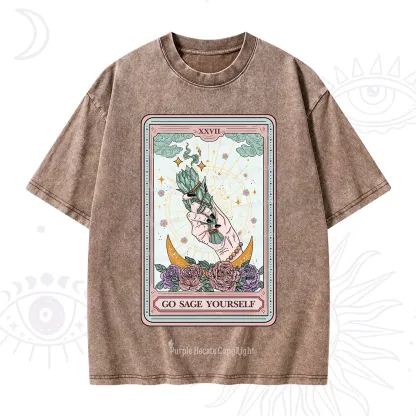 Purplehecate The Go Sage Yourself Tarot Washed T-Shirt