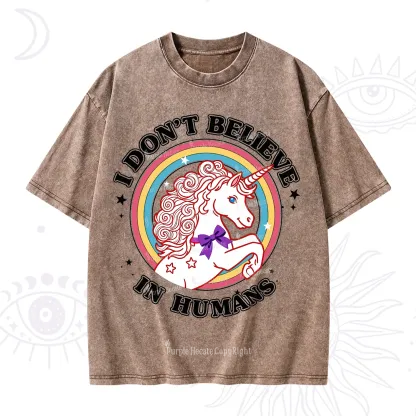 Purplehecate I Don't Believe In Humans Washed T-Shirt
