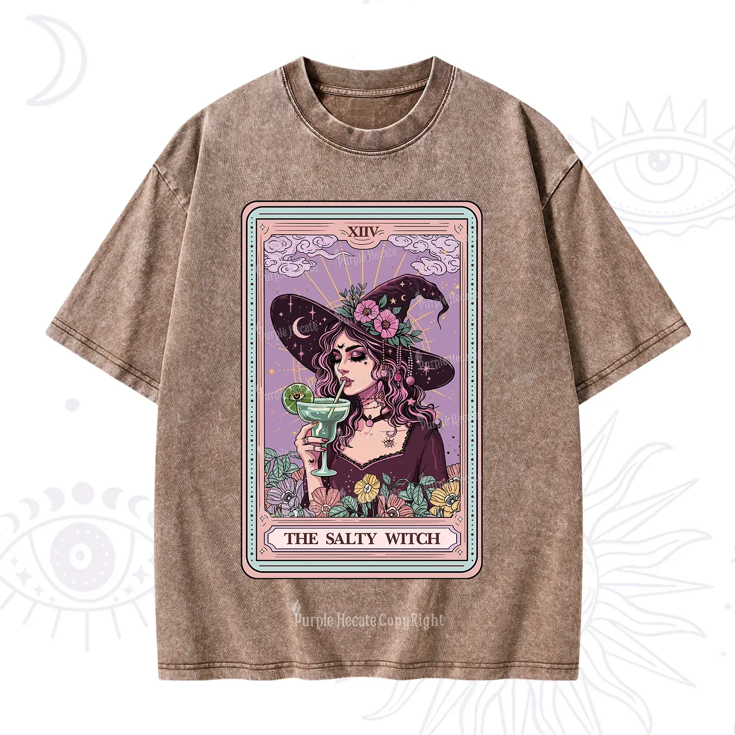 Purplehecate The Salty Witch Tarot Washed T-Shirt