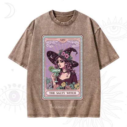 Purplehecate The Salty Witch Tarot Washed T-Shirt