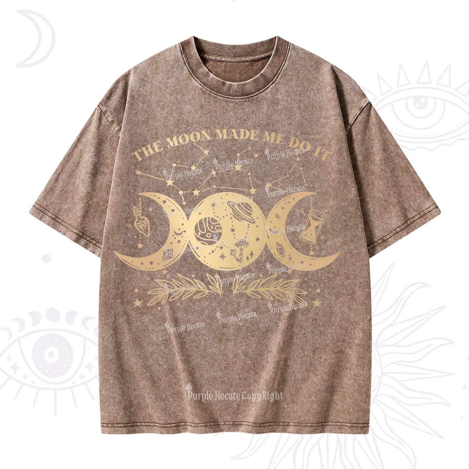 Purplehecate The Moon Made Me Do Itd Washed T-Shirt