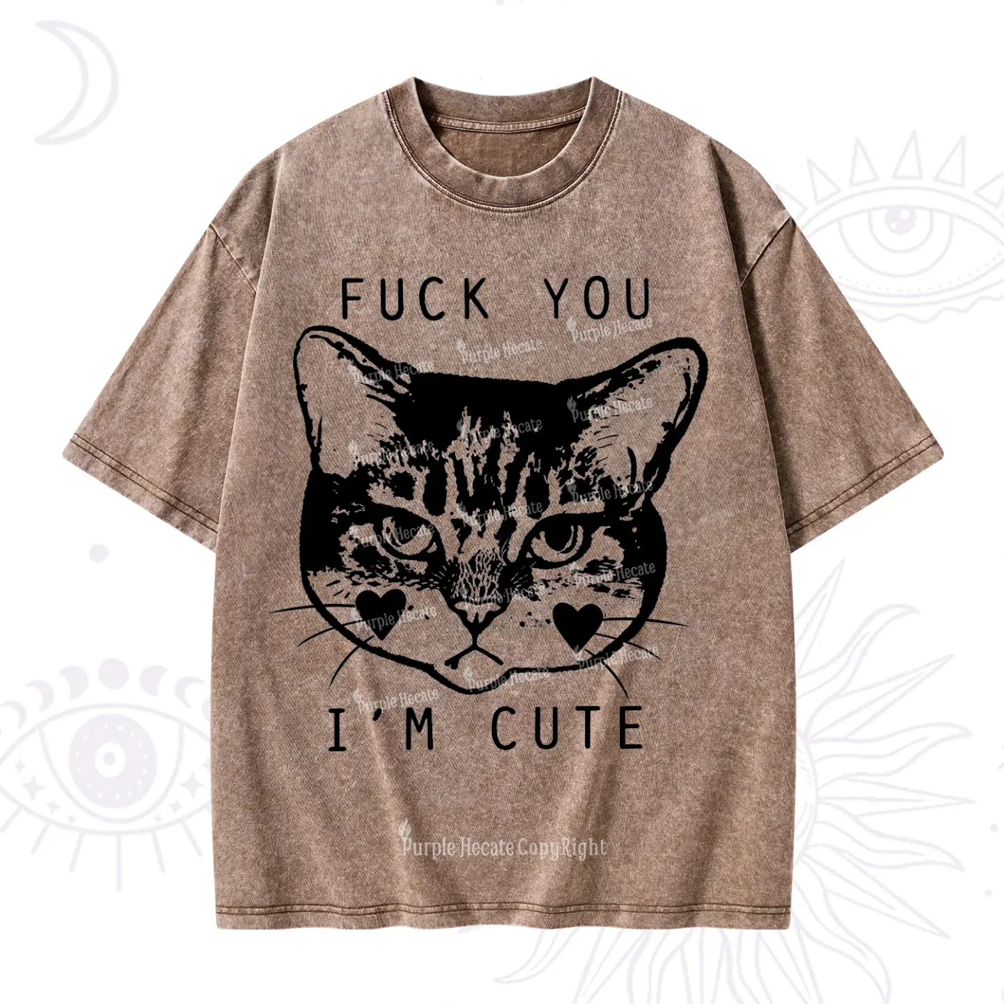 Purplehecate Fuck You I'm Cute Washed T-Shirt