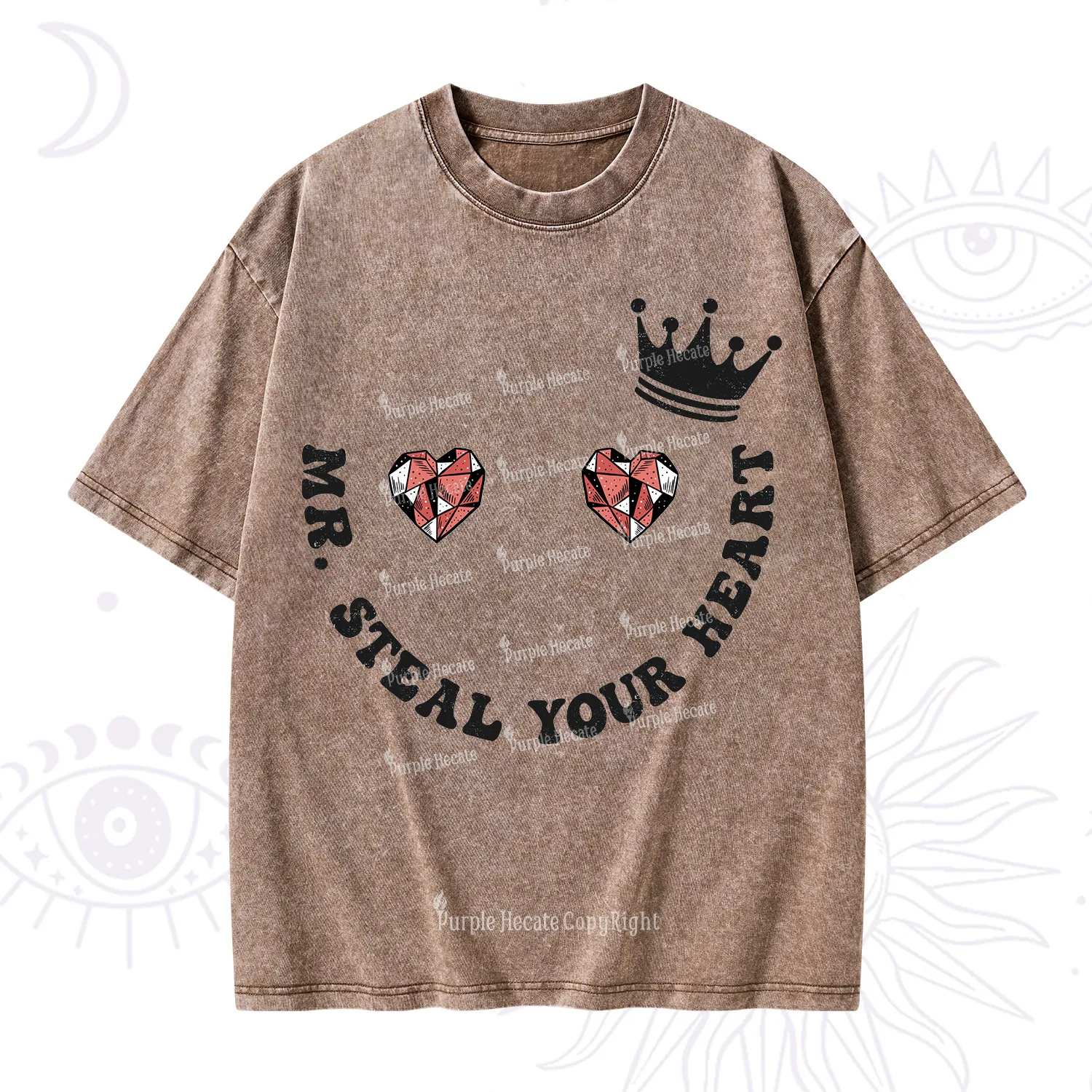 Purplehecate Mr Steal Your Heart Valentine Washed T-Shirt