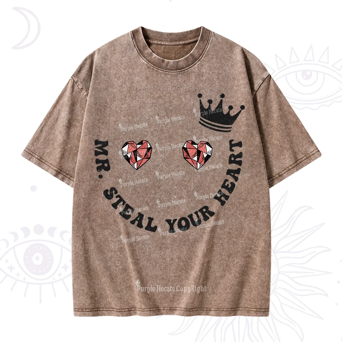 Purplehecate Mr Steal Your Heart Valentine Washed T-Shirt