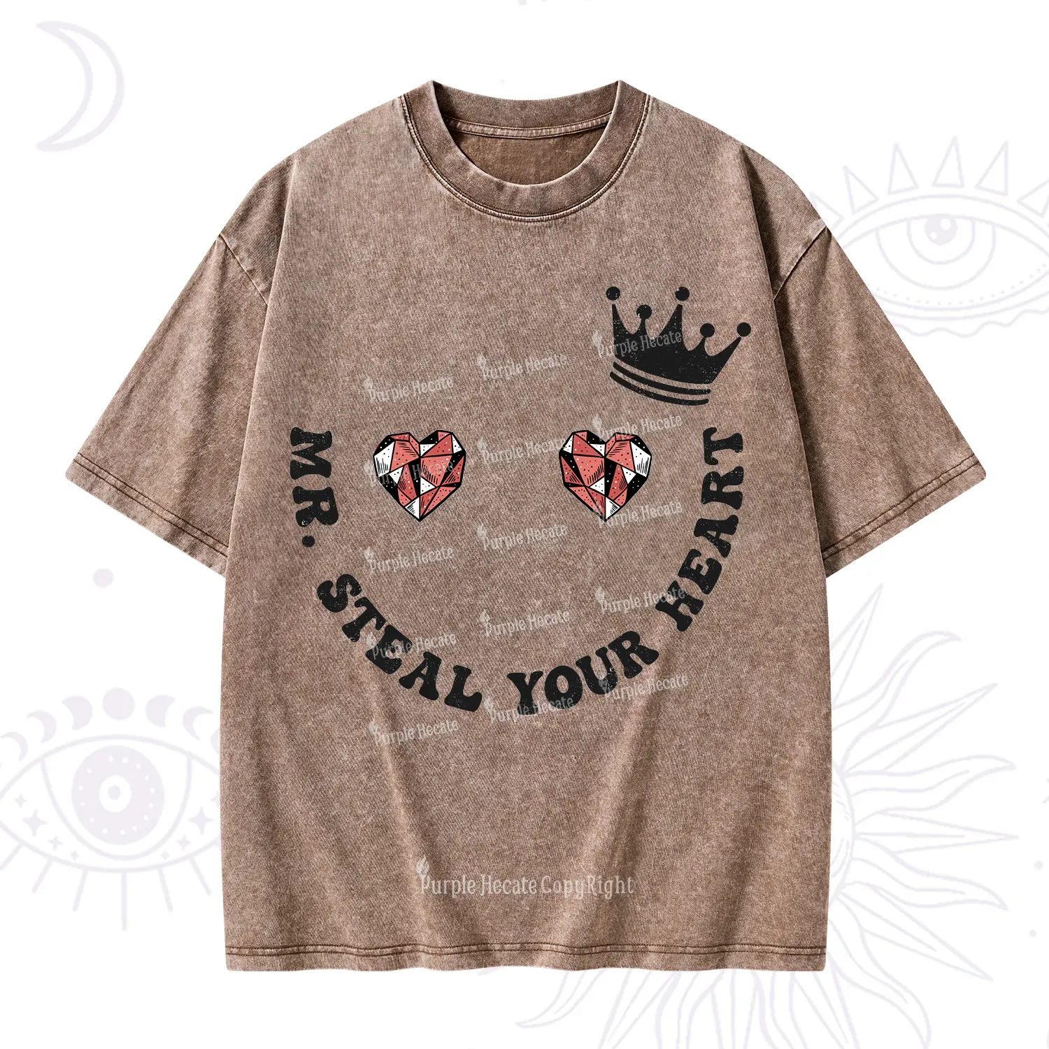 Purplehecate Mr Steal Your Heart Valentine Washed T-Shirt