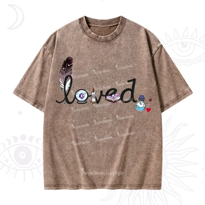 Purplehecate Magical Loved Valentine Washed T-Shirt