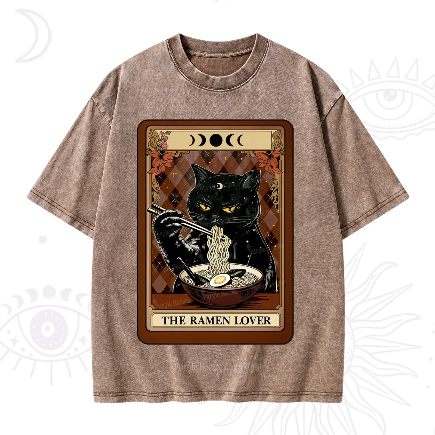 Purplehecate The Ramen Lover Tarot Washed T-Shirt