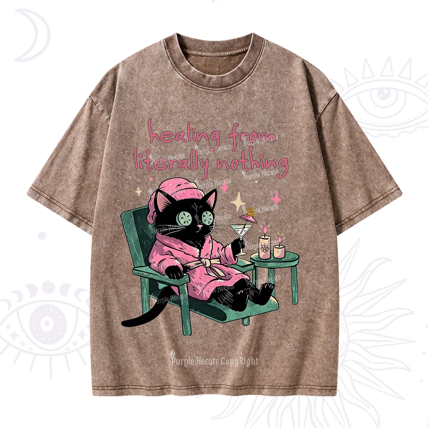 Purplehecate Healing From Literally Nothing Washed T-Shirt