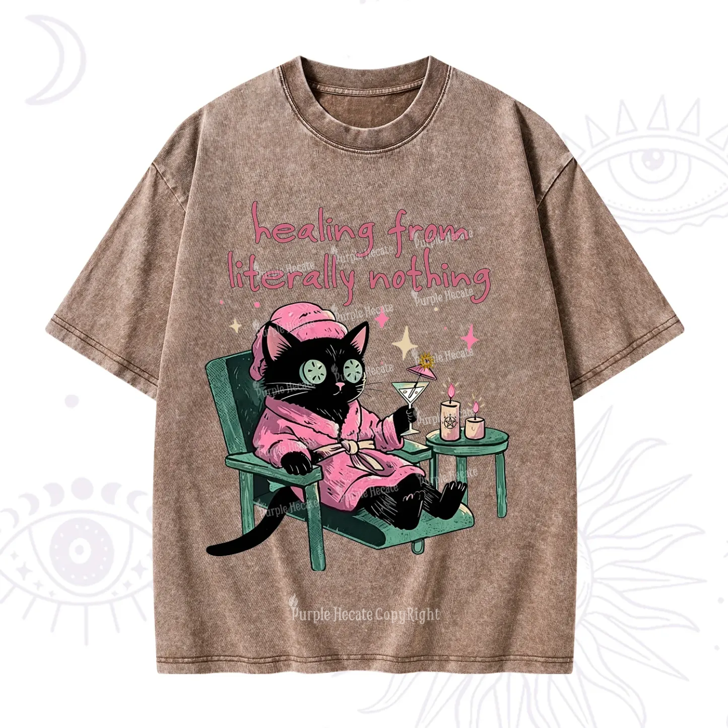 Purplehecate Healing From Literally Nothing Washed T-Shirt