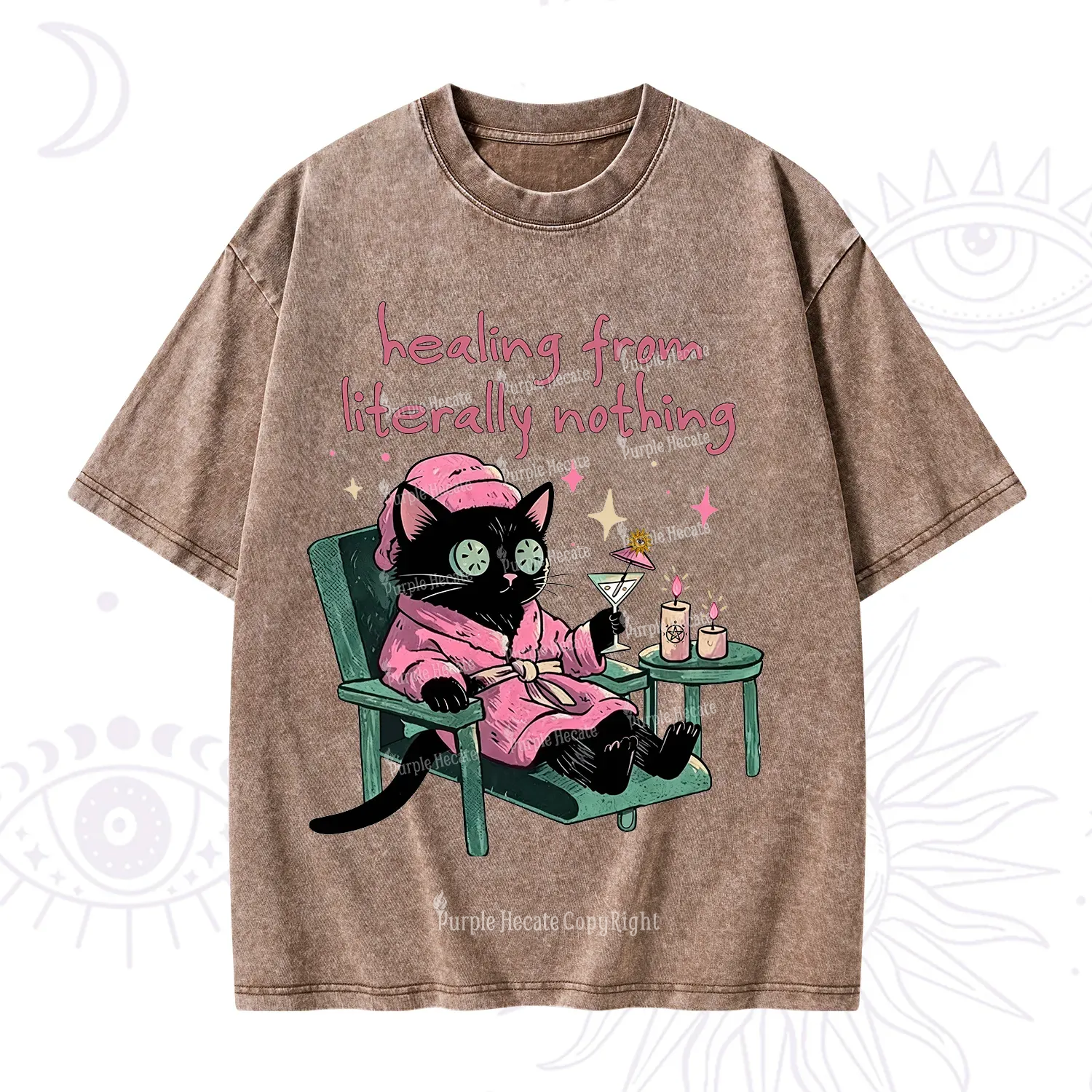 Purplehecate Healing From Literally Nothing Washed T-Shirt