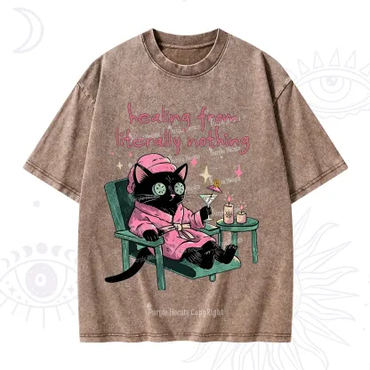 Purplehecate Healing From Literally Nothing Washed T-Shirt