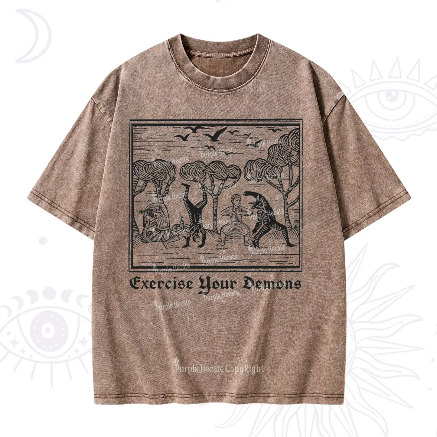 Purplehecate Exercise Your Demons Washed T-Shirt