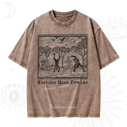 Purplehecate Exercise Your Demons Washed T-Shirt