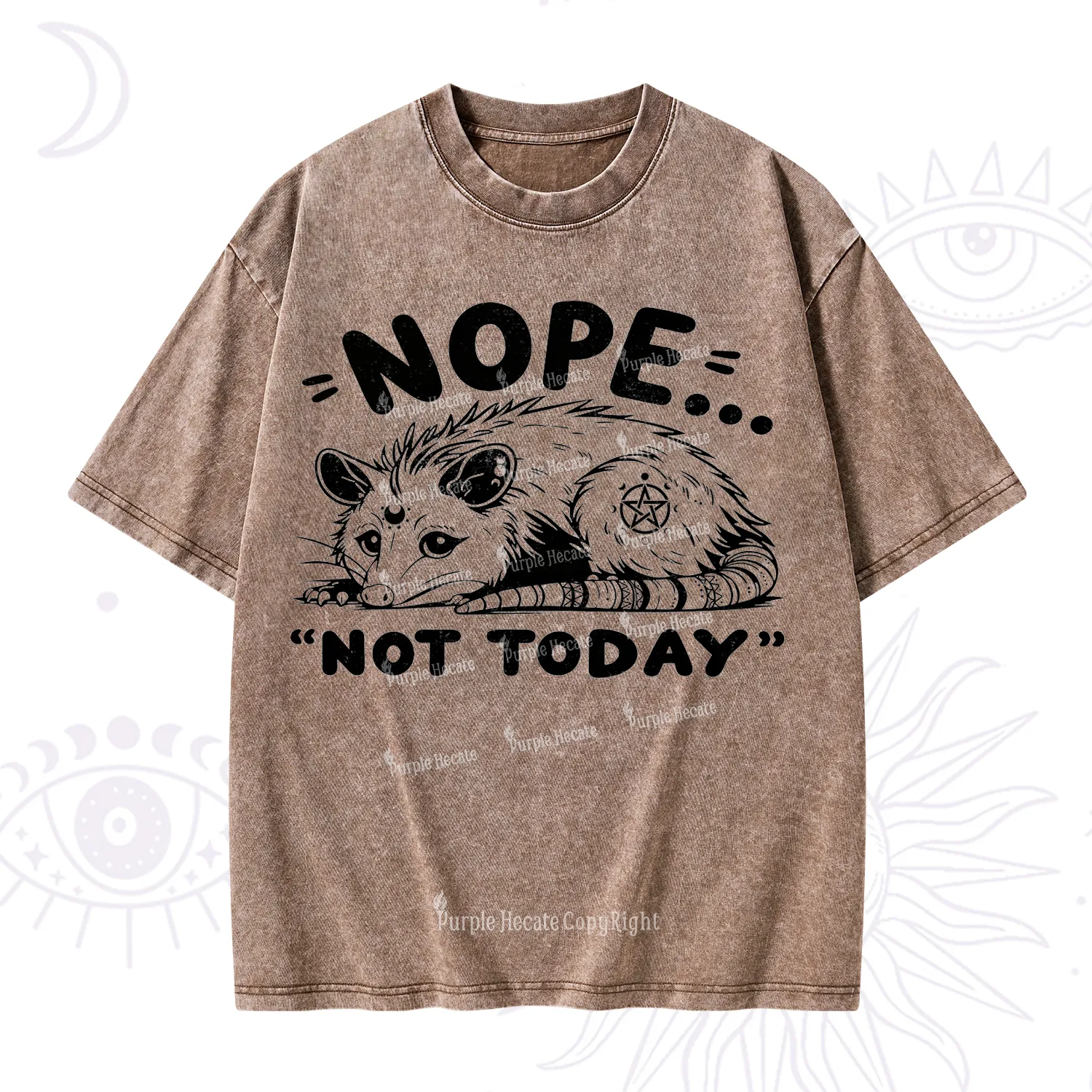 Purplehecate Not Today Possum Washed T-Shirt