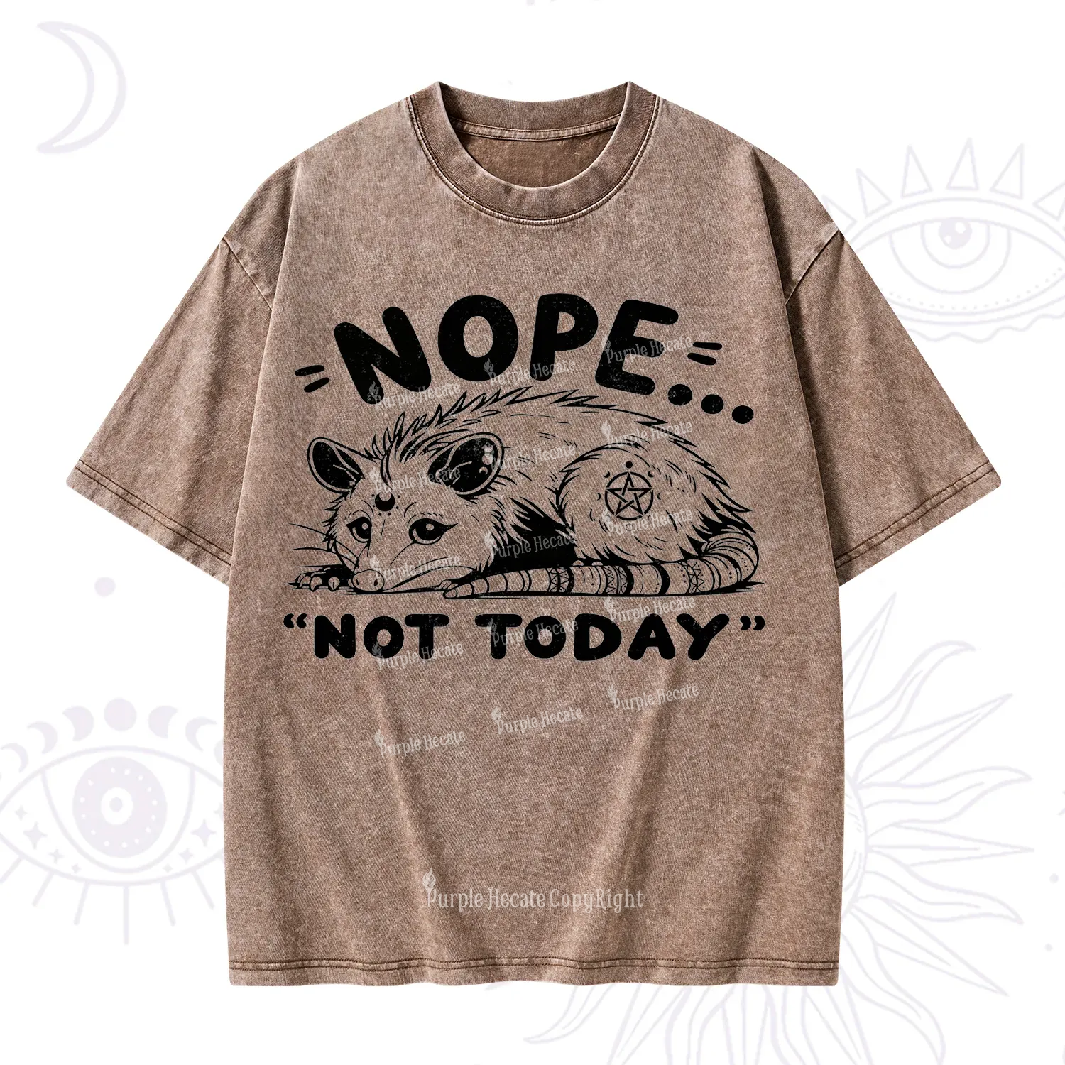Purplehecate Not Today Possum Washed T-Shirt