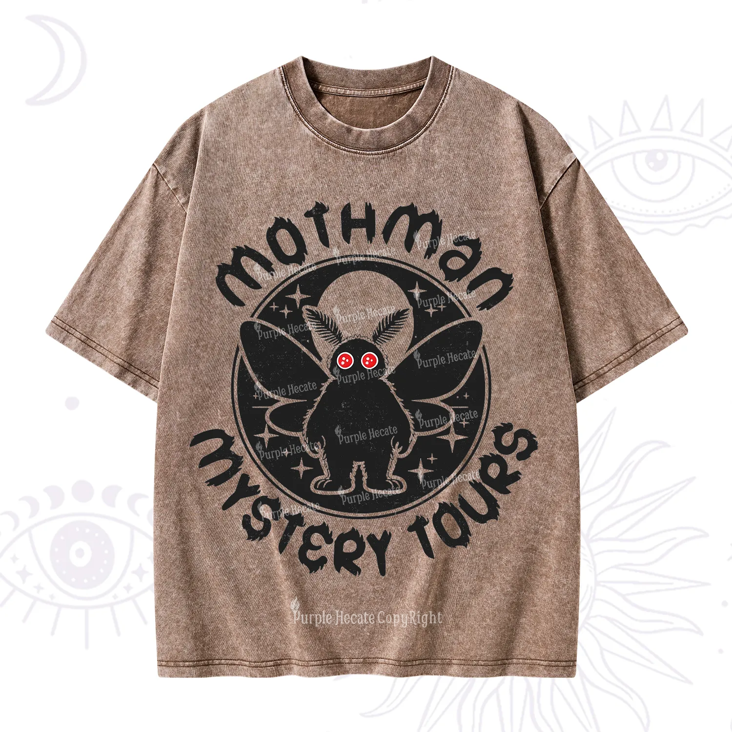 Purplehecate Mothman Mystery Tours Washed T-Shirt