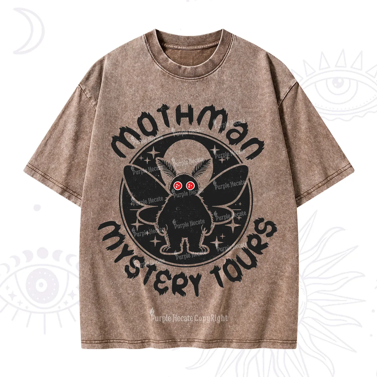 Purplehecate Mothman Mystery Tours Washed T-Shirt