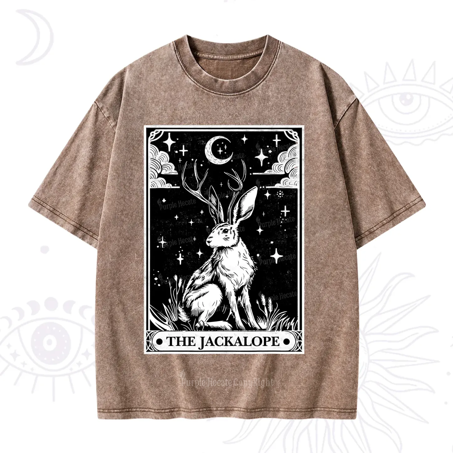 Purplehecate The Jackalope Tarot Washed T-Shirt
