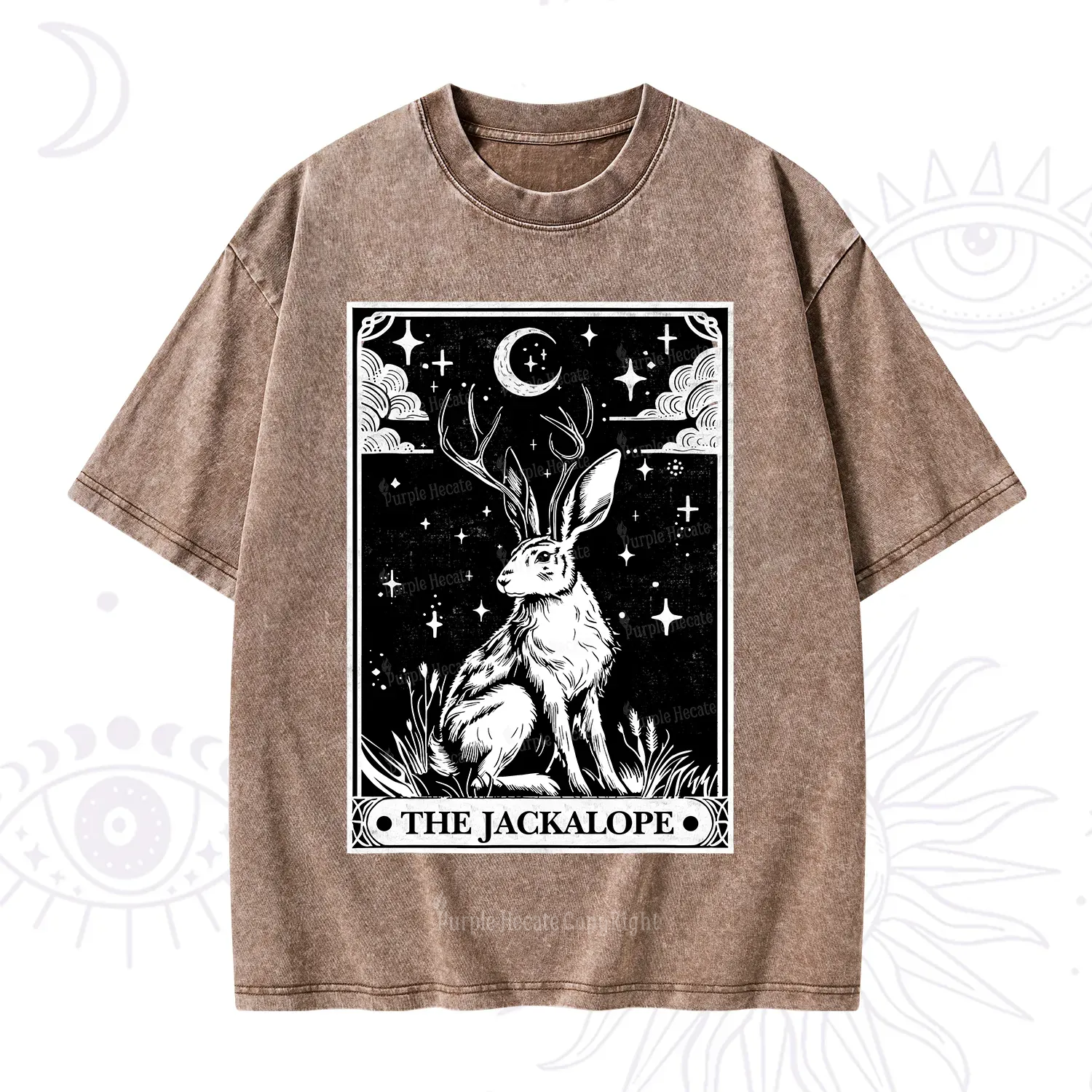 Purplehecate The Jackalope Tarot Washed T-Shirt