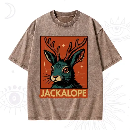 Purplehecate Funny Jackalope Washed T-Shirt