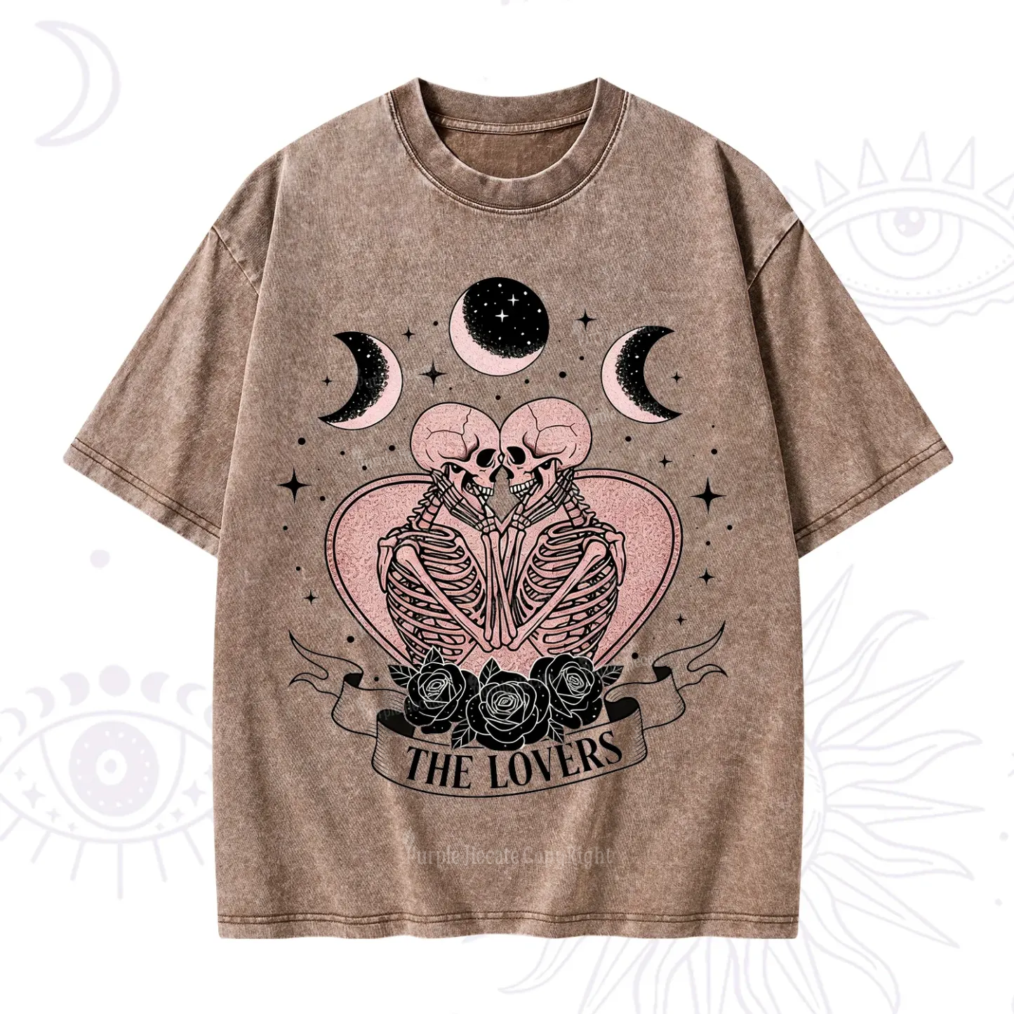 Purplehecate The Lovers of Skeletons Washed T-Shirt