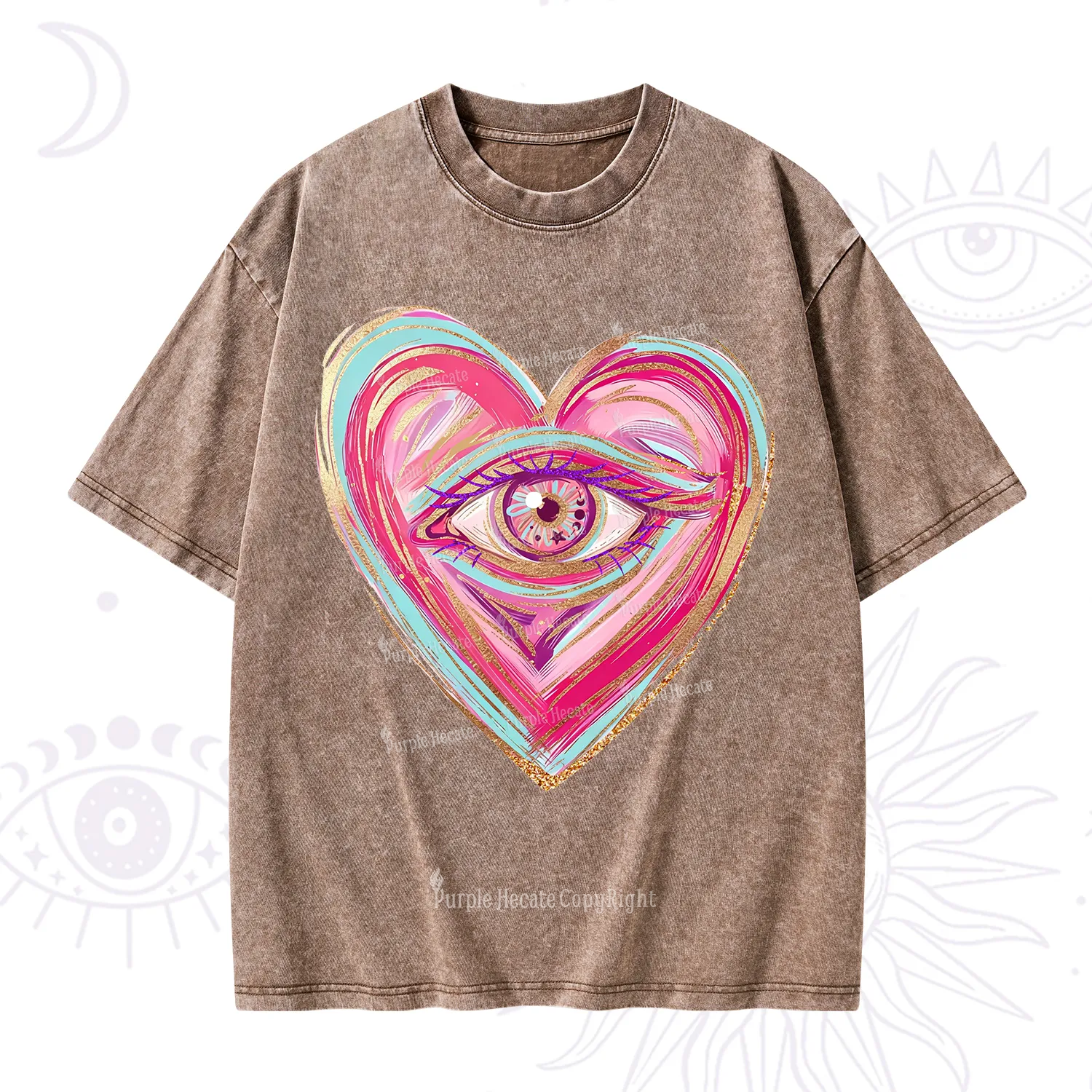 Purplehecate Eyes With Hearth Washed T-Shirt