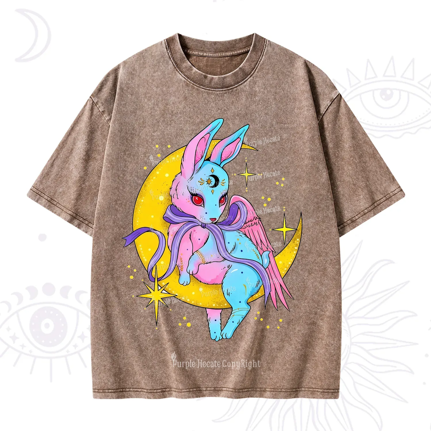 Purplehecate Moonlit Dream Bunny Washed T-Shirt