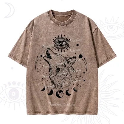 Purplehecate Howling Wolf Washed T-Shirt