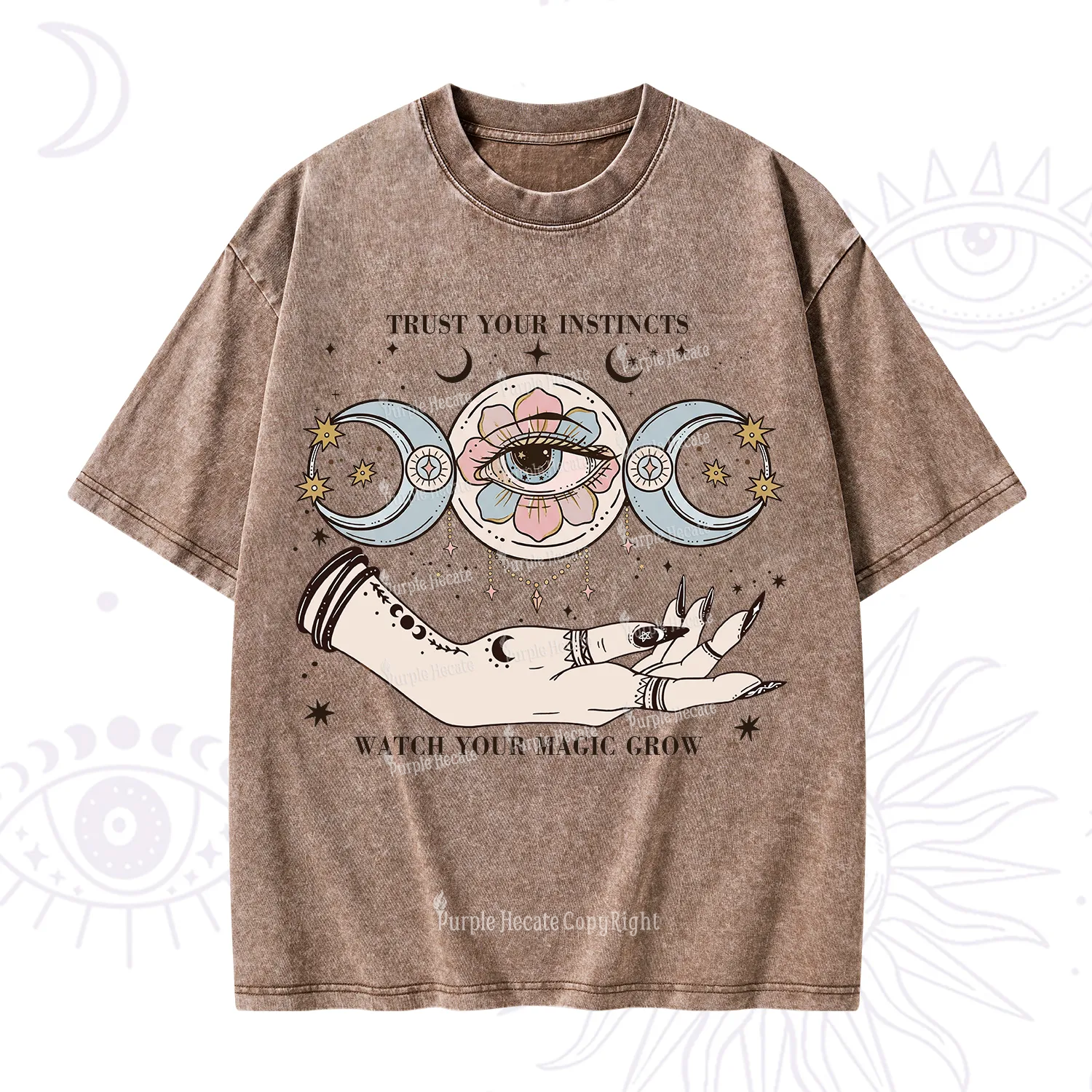 Purplehecate Trust Your Instincts Washed T-Shirt