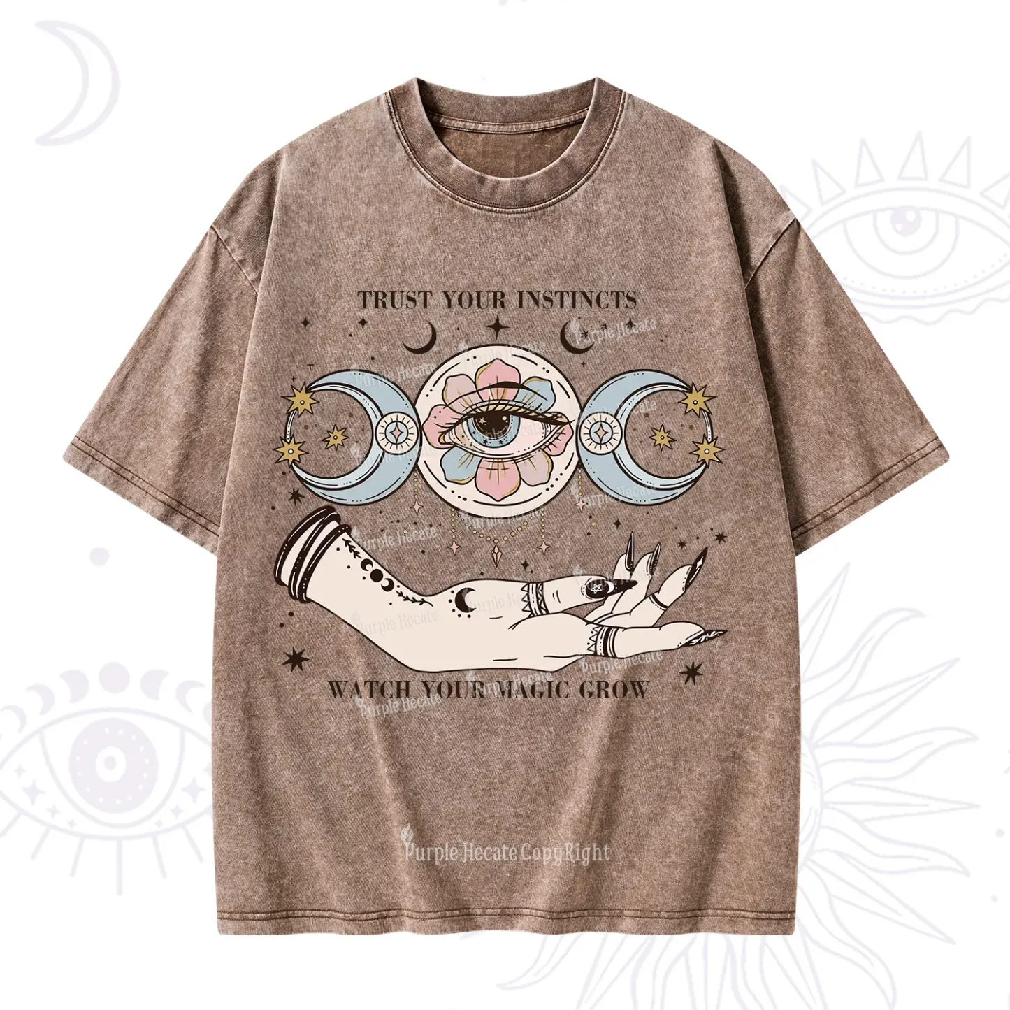 Purplehecate Trust Your Instincts Washed T-Shirt