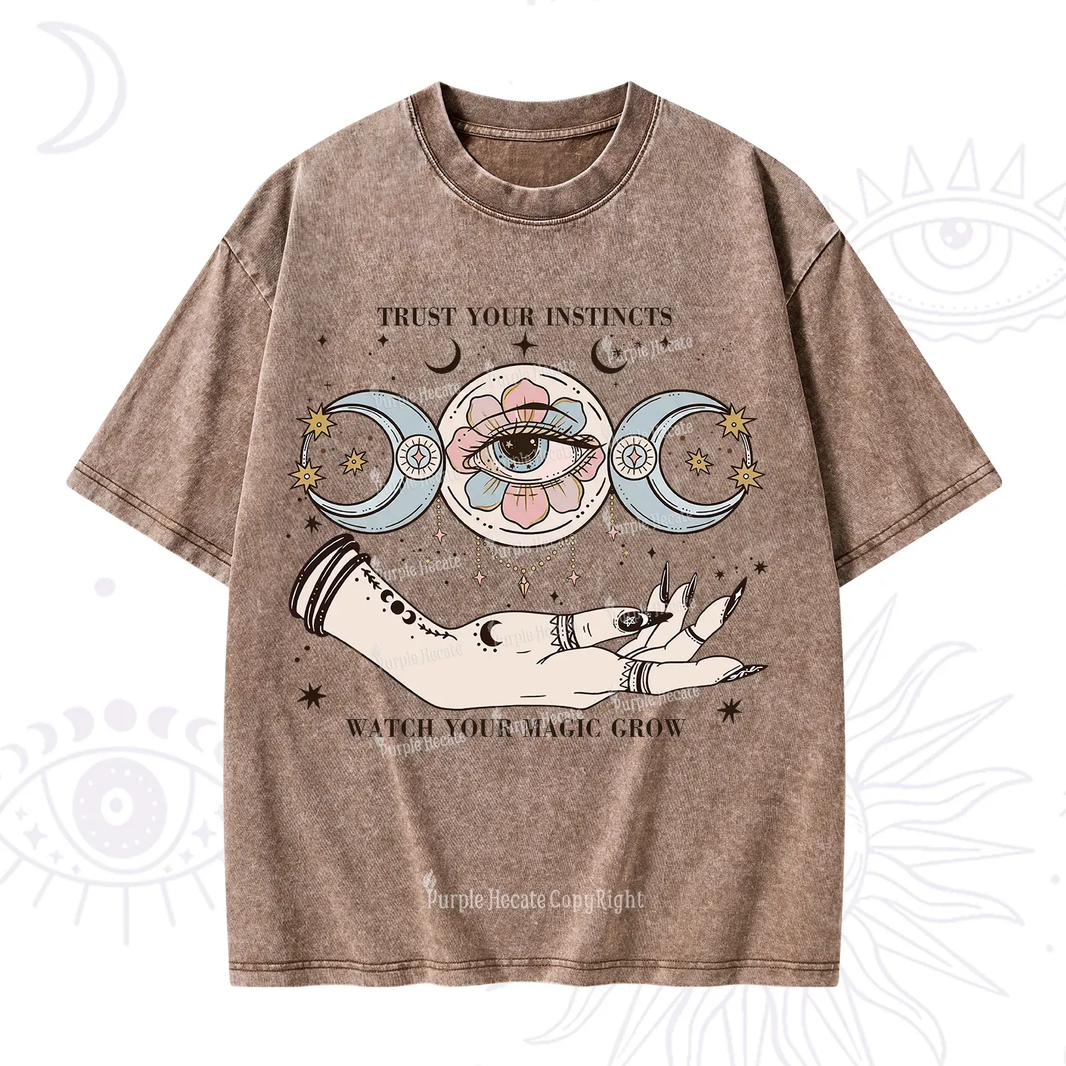 Purplehecate Trust Your Instincts Washed T-Shirt