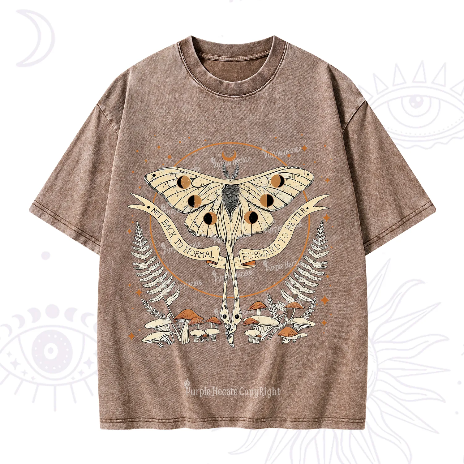Purplehecate Celestial Moth Washed T-Shirt