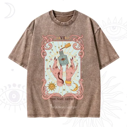 Purplehecate The Nail Artist Tarot Washed T-Shirt