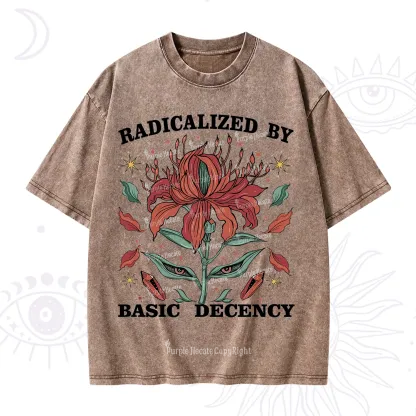 Purplehecate Radicalized By Basic Decency Washed T-Shirt