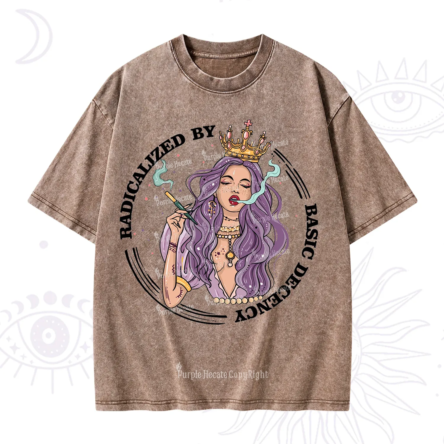 Purplehecate Radicalized By Basic Decency Washed T-Shirt