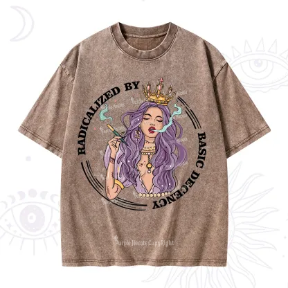Purplehecate Radicalized By Basic Decency Washed T-Shirt