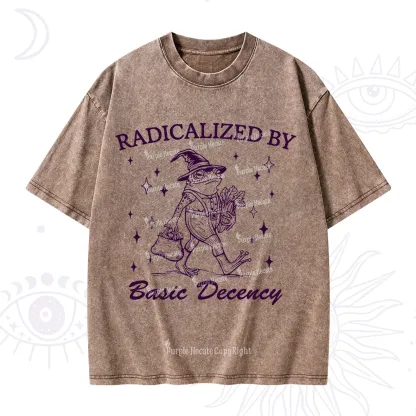 Purplehecate Radicalized By Basic Decency Washed T-Shirt