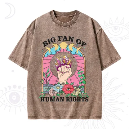 Purplehecate Big Fan of Human Rights Washed T-Shirt