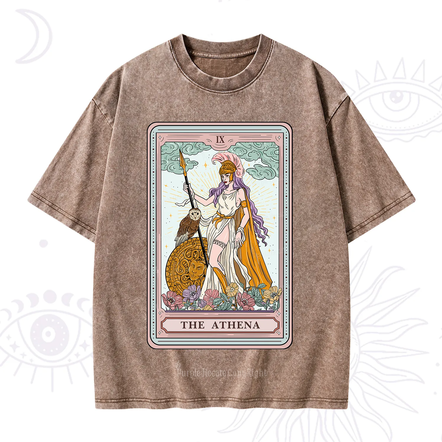 Purplehecate The Athena Tarot Washed T-Shirt