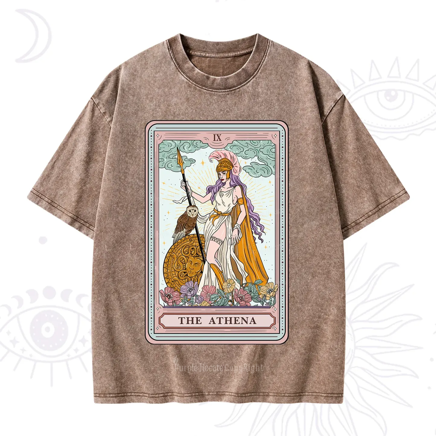 Purplehecate The Athena Tarot Washed T-Shirt